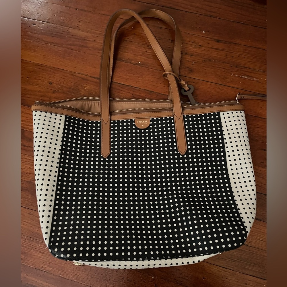 FOSSIL POLKA DOT TOTE